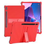 YHFZR Funda para Lenovo Tab P12 Pro, Silicón Ligera Carcasa Antideslizante con Soporte para los niños para Lenovo Tab P12 Pro 12,6 Pulgada, Rojo