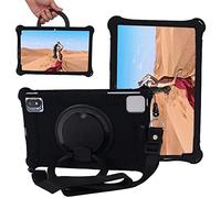 YHFZR Funda para OPPO Pad Air, Soporte Giratorio Silicón Ligera Carcasa Antideslizante para los niños para OPPO Pad Air 10,4 Pulgada, Negro