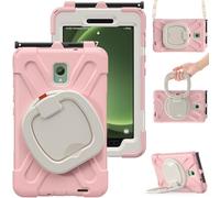 YHFZR Funda para Samsung Galaxy Tab Active 5, Rotativo Asa de Mano Porta con Hombro Funda Robusta Antichoque para Samsung Galaxy Tab Active 5 8.0" X300/X306B, Rosa