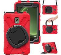 YHFZR Funda para Samsung Galaxy Tab Active 5, Rotativo Asa de Mano Porta con Hombro Funda Robusta Antichoque para Samsung Galaxy Tab Active 5 8.0" X300/X306B, Rojo