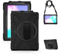 YHFZR Funda para Samsung Galaxy Tab Active5 Pro SM-X350/Active4 Pro 5G T636B/Active Pro 10.1 T540, 360°Rotativo Asa de Mano Porta con Hombro Funda Robusta Antichoque, Negro