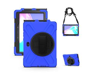 YHFZR Funda para Samsung Galaxy Tab Active5 Pro SM-X350/Active4 Pro 5G T636B/Active Pro 10.1 T540, 360°Rotativo Asa de Mano Porta con Hombro Funda Robusta Antichoque, Azul