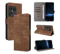 YHFZR Funda para Sony Xperia 1 VIII, Smart Duradera PU Cuero Flip Cover Multi-ngulo Protectora Case, Marrón