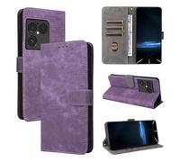 YHFZR Funda para Sony Xperia 1 VIII, Smart Duradera PU Cuero Flip Cover Multi-ngulo Protectora Case, Púrpura