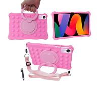 YHFZR Funda Soporte Giratorio Silicón Ligera Carcasa Antideslizante para los niños para Teclast P50/Blackview Tab 16/Teclast T50/UMIDIGI A15 Tab Tablet 11 Pulgada, Rose