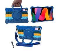 YHFZR Funda Soporte Giratorio Silicón Ligera Carcasa Antideslizante para los niños para Teclast P50/Blackview Tab 16/Teclast T50/UMIDIGI A15 Tab Tablet 11 Pulgada, Azul Oscuro