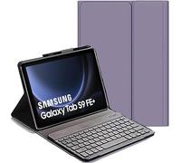 YHFZR Funda Teclado Español Ñ Slim Teclado Keyboard Case con Magnético Desmontable Inalámbrico Bluetooth para Samsung Galaxy Tab S9 FE+ 12,4" SM-X610/X616B, Púrpura