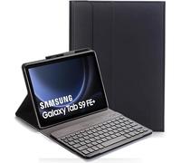 YHFZR Funda Teclado Español Ñ Slim Teclado Keyboard Case con Magnético Desmontable Inalámbrico Bluetooth para Samsung Galaxy Tab S9 FE+ 12,4" SM-X610/X616B, Negro