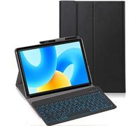 YHFZR Teclado Funda para Blackview Mega 3 Tablet 12,1 Pulgada, [Español Ñ] 7 Colores Desmontable Teclado Wireless Keyboard Case, Negro