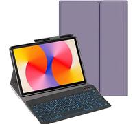 YHFZR Teclado Funda para DOOGEE Tab G6+ Tablet 11 Pulgada, [Español Ñ] 7 Colores Desmontable Teclado Wireless Keyboard Case, Violeta