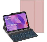 YHFZR Teclado Funda para Lenovo Idea Tab Plus 12,1 Pulgada Tablet TB365FC, [Español Ñ] 7 Colores Desmontable Teclado Wireless Keyboard Case, Rosa