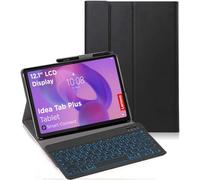 YHFZR Teclado Funda para Lenovo Idea Tab Plus 12,1 Pulgada Tablet TB365FC, (QWERTY English) 7 Colores Desmontable Teclado Wireless Keyboard Case, Negro