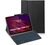 YHFZR Teclado Funda para Lenovo Yoga Tab 11,1 Pulgada Tablet 2025, [Español Ñ] 7 Colores Desmontable Teclado Wireless Keyboard Case, Negro