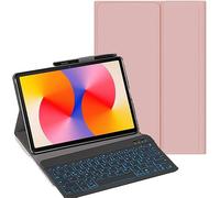 YHFZR Teclado Funda para Samsung Galaxy Tab A11 8,7 Pulgada SM-X130/X133/X135, (QWERTY English) 7 Colores Desmontable Teclado Wireless Keyboard Case, Rosa