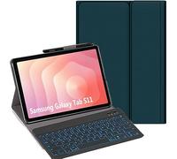 YHFZR Teclado Funda para Samsung Galaxy Tab S11 Tablet 11 Pulgada SM-X730/X736B, (QWERTY English) 7 Colores Desmontable Teclado Wireless Keyboard Case, Verde