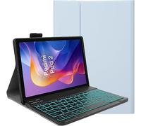 YHFZR Teclado Funda para Xiaomi Redmi Pad 2 Tablet 11 Pulgada, (QWERTY English) 7 Colores Desmontable Teclado Wireless Keyboard Case, Azul