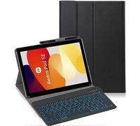 YHFZR Teclado Funda para Xiaomi Redmi Pad SE, [Español Ñ] 7 Colores Desmontable Teclado Wireless Keyboard Case para Xiaomi Redmi Pad SE 11 Pulgada, Negro