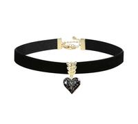 YHGDY Gargantilla gótica negra para mujer, collar de corazón rojo sangre, gargantilla de terciopelo negro, gargantilla retro de vampiro para mujer, joyería de cosplay, adjustable, Acero aleado, No es