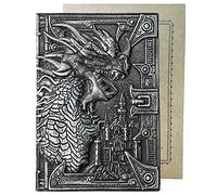 YHH Cuaderno A5 Rayas Tapa Dura, Libretas Bonitas Cuero, Relieve, 200 Páginas en 2 Colores, Hecho a mano, Diario de Viaje Journal Notebook Regalo Aniversario Mujer Hombre Mama, 3D Continuar2 Plateado