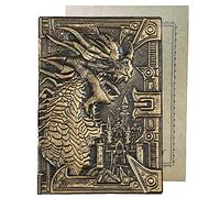 YHH Libretas Bonitas A5 Tapa Dura, Cuaderno A5 Rayas, Páginas en 2 Colores, Piel Sintético, Diario de Viaje Regalo Profesora Primaria, Regalo Graduacion Universidad para Alumnos, 3D continuar2 Bronce
