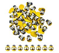 YHIJSR 100 Piezas Autoadhesivas Abejas Mariquitas Decoraciones de Madera, Mini Abejas de Madera Resina Autoadhesiva
