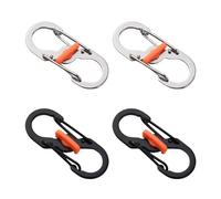 YHIJSR 4 Piezas Mini Mosquetones Dobles de Acero Inoxidable Duraderos Mosquetón Pequeño en Forma de S Unisex de 35 mm de Largo