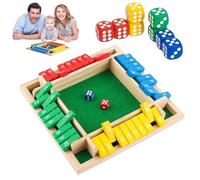 Yhjxly Juego de mesa de madera para 4 jugadores, juego de mesa de madera para 4 jugadores, gran familia