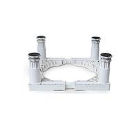 YHJZSM Soporte de lavadora mejorado ajustable para nevera de 18,5 a 21,5 cm, pedestal multifuncional para secadora, estante de aire acondicionado antivibración, tubo de acero de doble capa (blanco)