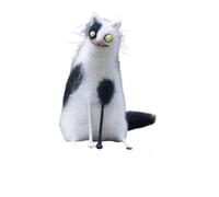 YHLHUXA Familiares de Fieltro de Lana: Figuras de Gato y zarigüeya de Ojos Grandes. Mini Animales de Fieltro de Aguja Hechos a Mano. Decoración del tamaño de la Palma de la Mano. Compañeros (A)