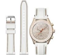 Yhmoo Correas de goma para reloj Moonswatch, correa de silicona suave de doble color compatible con reloj Omega x Swatch MoonSwatch Speedmaster de 20 mm, correa de repuesto impermeable de liberación