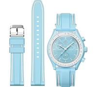Yhmoo Correas de goma para reloj Moonswatch, correa de silicona suave de doble color compatible con reloj Omega x Swatch MoonSwatch Speedmaster de 20 mm, correa de repuesto impermeable de liberación