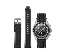 Yhmoo Correas de goma para reloj Moonswatch, correa de silicona suave de doble color compatible con reloj Omega x Swatch MoonSwatch Speedmaster de 20 mm, correa de repuesto impermeable de liberación