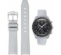 Yhmoo Correas de reloj para reloj Moonswatch de goma para Omega x Swatch MoonSwatch de 20 mm Rolex Seiko Watch de silicona para hombre con pulsera de repuesto de acero inoxidable, pulsera original