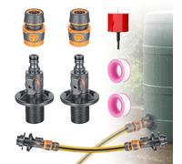 YHNDECO 2 unidades de paso para depósito, rosca exterior de 3/4" x 16 mm y conector rápido, paso para barril de lluvia con llave de paso, conexión para depósito de agua, barril de lluvia y barril de