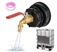 YHNDECO IBC - Grifo para depósito de agua IBC S100 x 8/S60 x 6 rosca gruesa, accesorio para tanque de agua de 1000 l, grifo de salida de 3/4 pulgadas, adaptador de conexión IBC para contenedores IBC