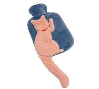 YHNJI - Bolsa de agua caliente con funda de peluche con forma de gato, bolsa de agua caliente para cuello, hombros, pies, calambres menstruales