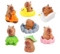 YHNMMNO 12 PCS Mini Capybara De Resina Figuras, Mini Capibaras Resina,Capybara Mi-ni Resin Animals,Capybara Pastel Decoración, Accesorios De Jardín Miniatura Capybara, para Tartas, Bonsáis