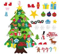 YHNMMNO Árboles de Navidad de Fieltro 102cm Árbol de Navidad con 32 Adornos Desmontables DIY para niños,Arboles de Navidad para Casa Puerta de Pared