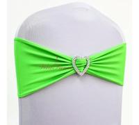 YHNNH, 10 Uds 50 Uds Banda for Silla elástica Lazo con Hebilla de corazón Banda for Silla de Boda de Licra elástica Lazos(Green,50pcs)