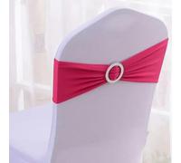 YHNNH, 10 unids/Lote decoración de Boda Marco for Silla Stretch Lycra Bandas for sillas de Licra for Cena cumpleaños Fundas for sillas de Fiesta decoración de Banquete(Rose Red)