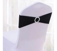 YHNNH, 10 unids/Lote decoración de Boda Marco for Silla Stretch Lycra Bandas for sillas de Licra for Cena cumpleaños Fundas for sillas de Fiesta decoración de Banquete(Black)