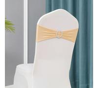 YHNNH, 10 unids/Lote decoración de Boda Marco for Silla Stretch Lycra Bandas for sillas de Licra for Cena cumpleaños Fundas for sillas de Fiesta decoración de Banquete(Champagne)