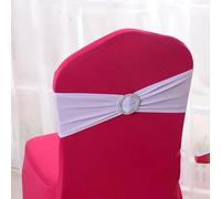 YHNNH, 10 unids/Lote decoración de Boda Marco for Silla Stretch Lycra Bandas for sillas de Licra for Cena cumpleaños Fundas for sillas de Fiesta decoración de Banquete(White)