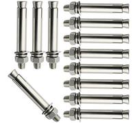 YHNNH, 12 uds, pernos de tornillo de expansión M6-304 tuerca hexagonal externa de acero inoxidable perno de anclaje de manga de expansión anclajes de fijación de alta resistencia(M8x120)
