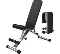 YHNNH Banco de Pesas, Banco de Ejercicios Ajustable, Banco con Mancuernas, Equipo Fitness for el hogar, Tabla Abdominal, Silla Gimnasio Plegable Multifuncional, Color Negro