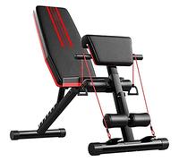 YHNNH Banco de Pesas, Taburete Plegable con Mancuernas, Banco for Abdominales, de Ejercicios Plano, Pesas Ajustable, Fitness en casa