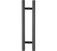 YHNNH Barra de empuje for puerta de Granero Exterior, redonda, de doble cara, resistente, for salida, barra de manija de puerta de entrada abatible con tornillos de montaje(Black,150cm(59") 120cm)