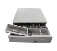 YHNNH Caja de Efectivo, Cajón de Caja registradora electrónica Compartimento extraíble for Monedas Caja Dinero Segura Grande con Cerradura Llave(Bianco)