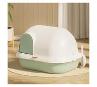 YHNNH Caja para Gatos, Caja de Arena for Gatos, recinto Grande con Puerta Frontal Solapa y Pala, Bandeja Tapa for(Green One Size,Green)