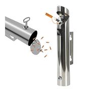 YHNNH, Cenicero for Exteriores - Cubo de Cigarrillos montado en la Pared de 2 L, Cenicero con Cerradura Resistente a la Intemperie de Acero Inoxidable for Pub, Oficina, Restaurante, Bar